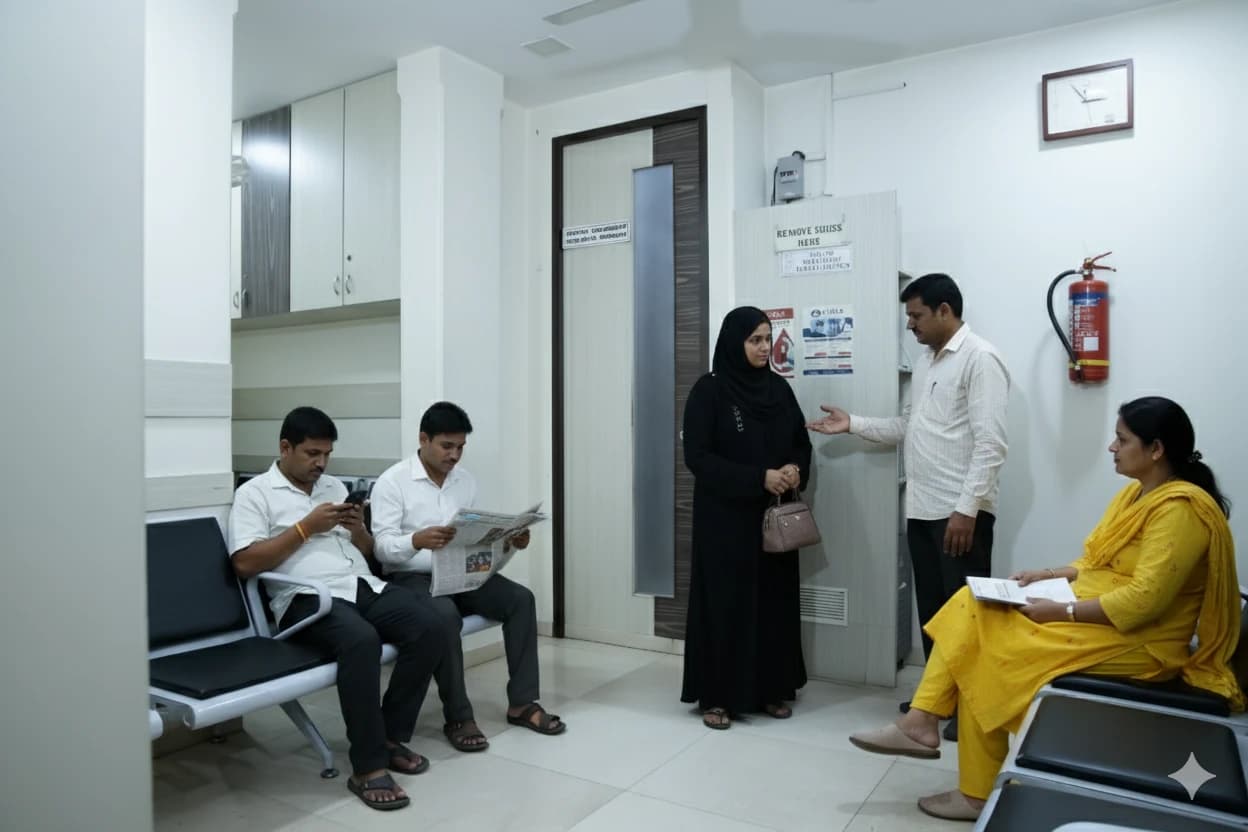 Waiting area with patients